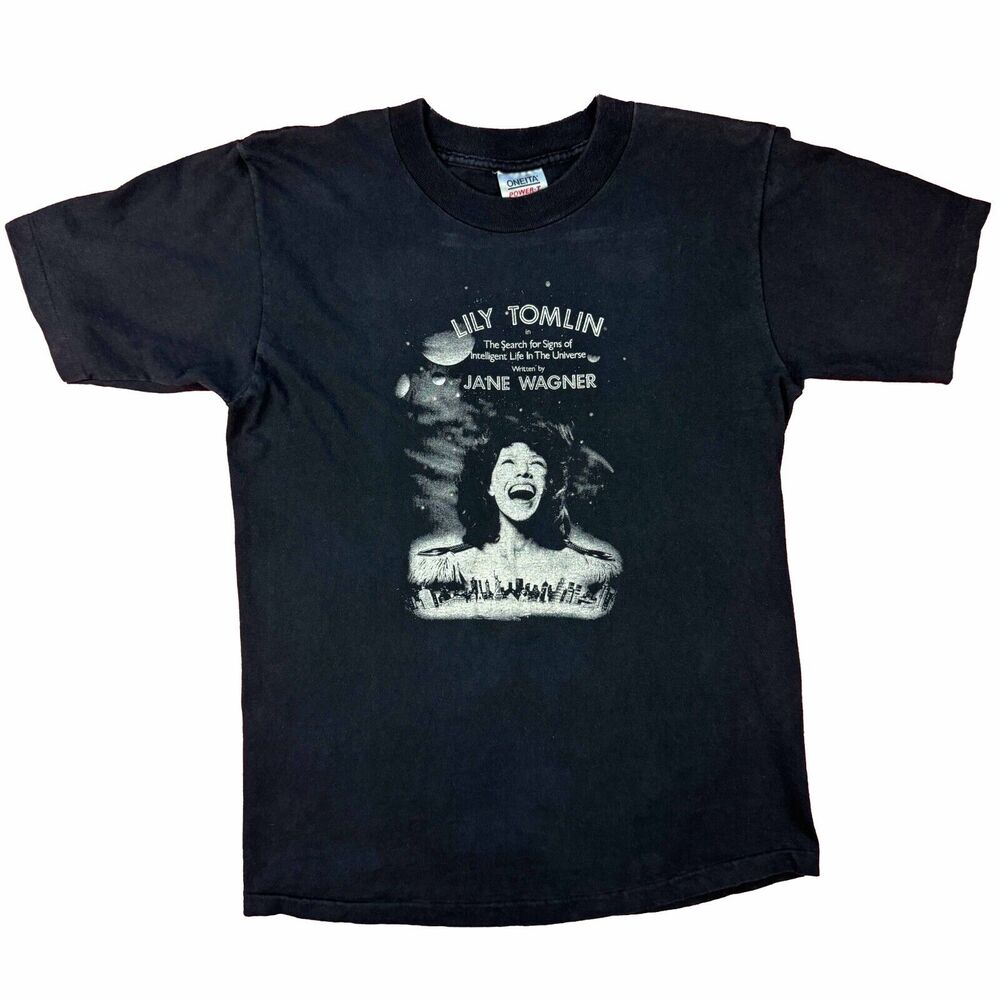 Vintage 90s 1991 Lily Tomlin Search Signs Intelligent Life Universe T-Shirt Film